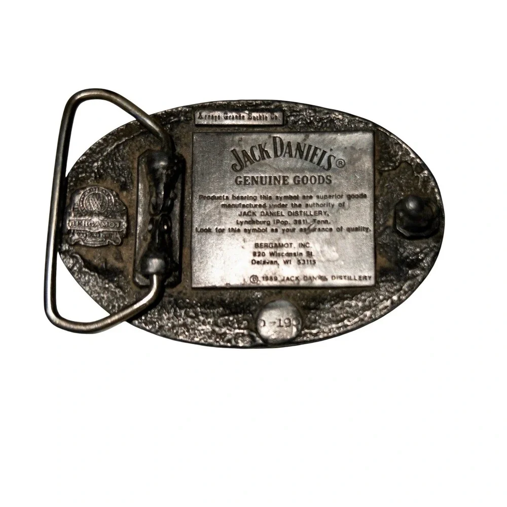 Vintage 1989 Jack‎ Daniels Silver Belt Buckle Bergamot Buckle Co.